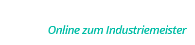 Logo für Meister Fernschule mit einem weißen Symbol eines Arbeiters im Profil und dem Text Meister Fernschule® Online zum Industriemeister in Weiß und Hellgrün auf transparentem Hintergrund. IFF Institut für Fach- und Führungskräfte